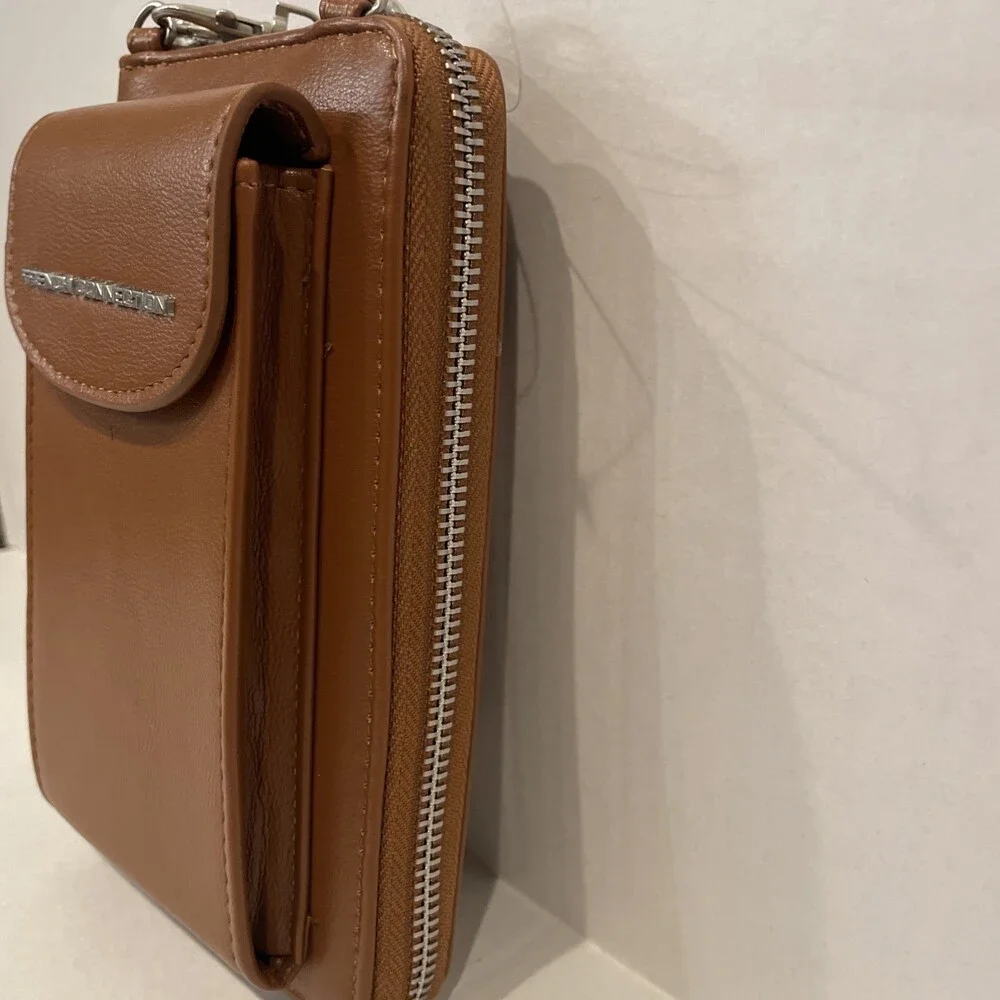 French Connection‎ Athena Smooth Phone Crossbody Wristlet – Cognac NWT MSRP $58